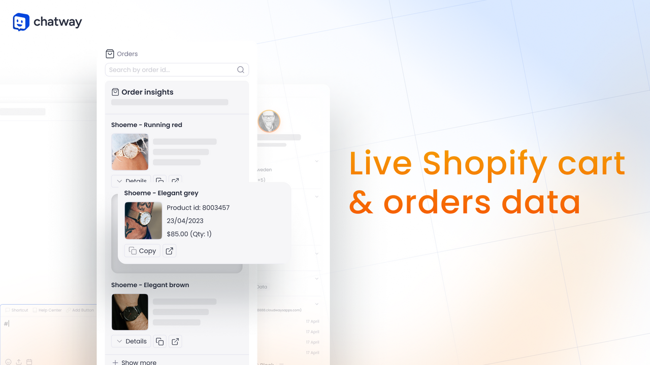 Access & share Shopify visitors' data from the live chat inbox