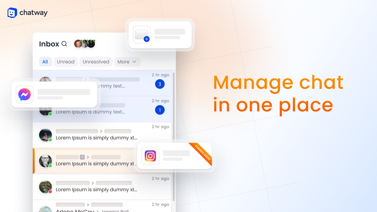 Manage live chat, email, Facebook Messenger chat in one place