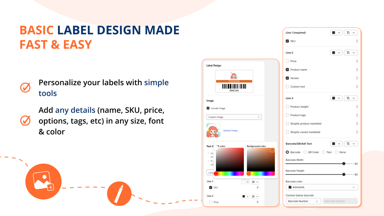 Fast and easy barcode label designer