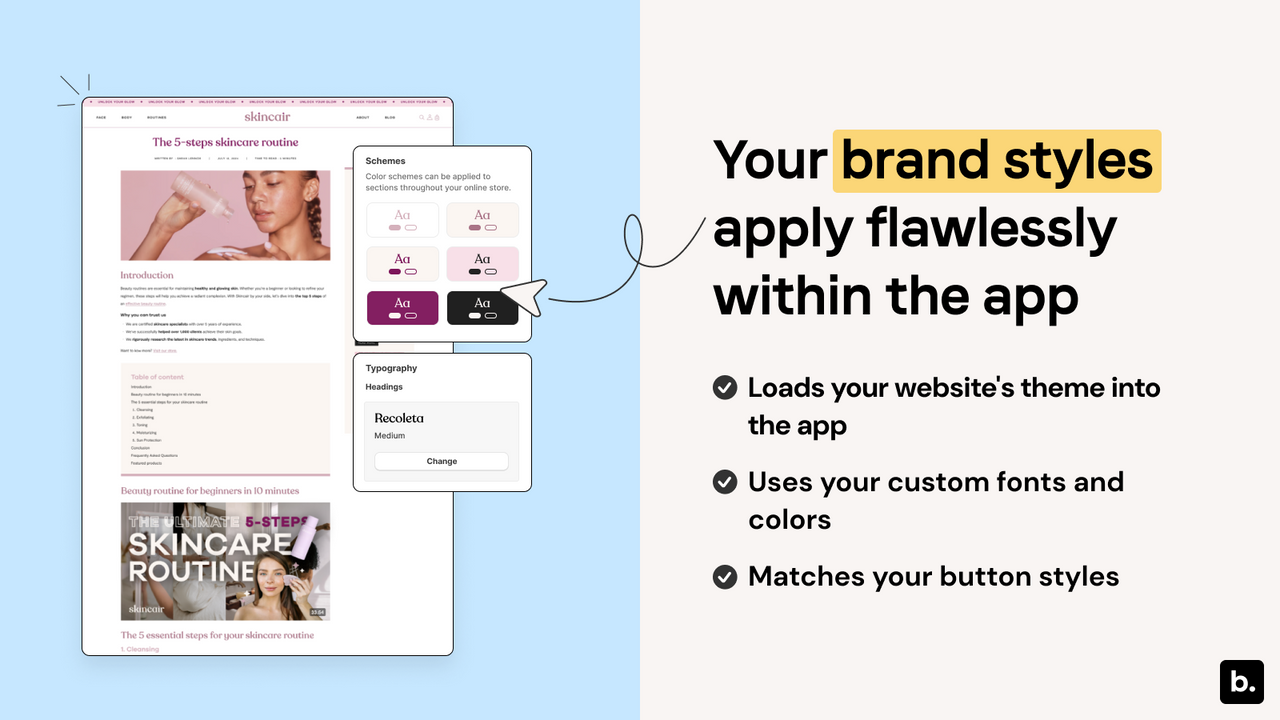 Import your theme and brand style