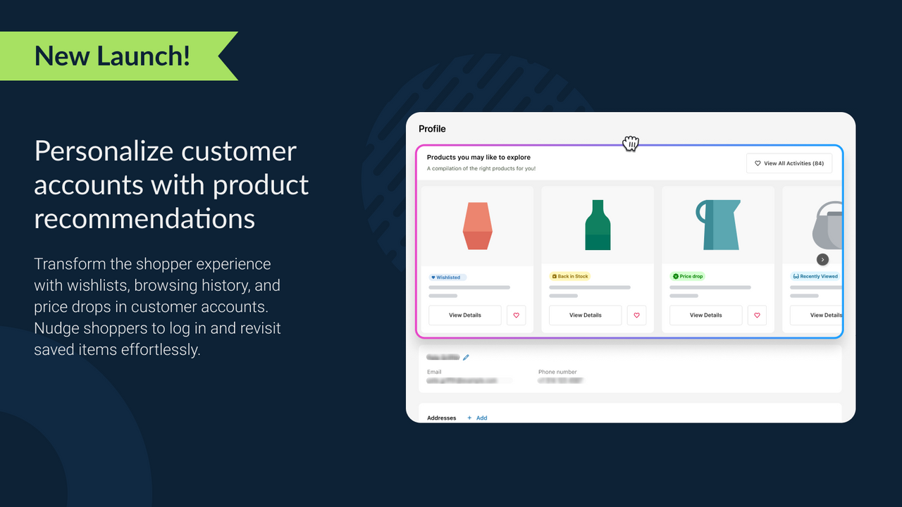 Customer accounts page customization