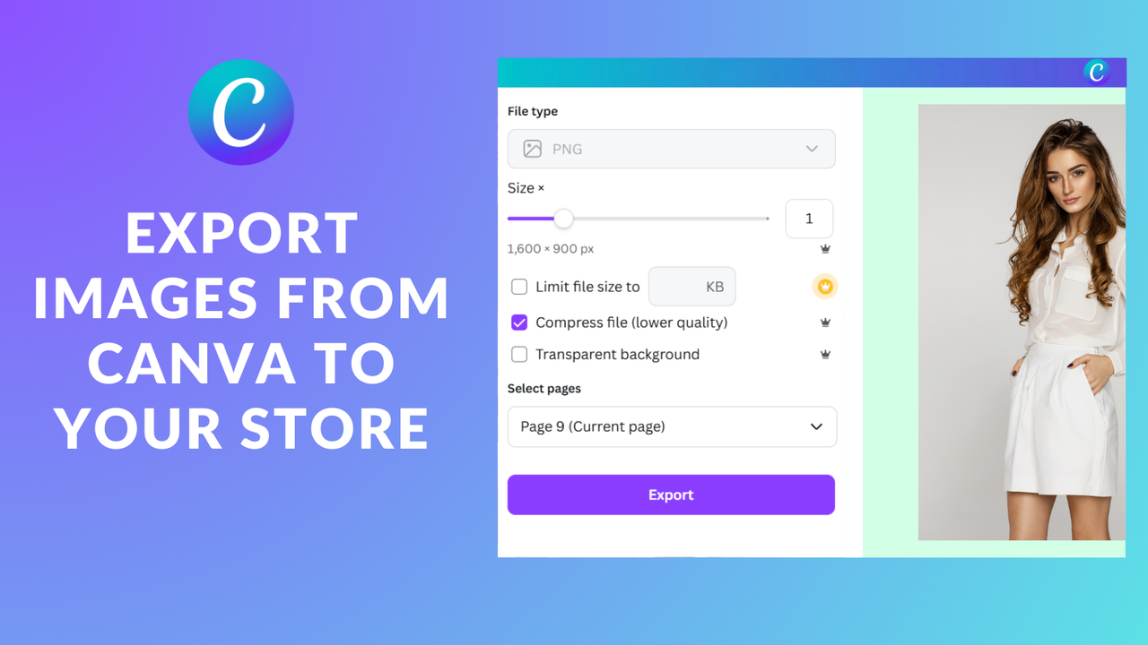 Export Images from Canva to Shopify