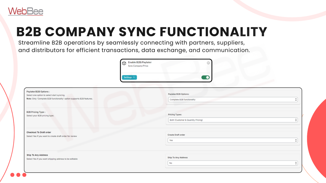 B2B Company Functionality