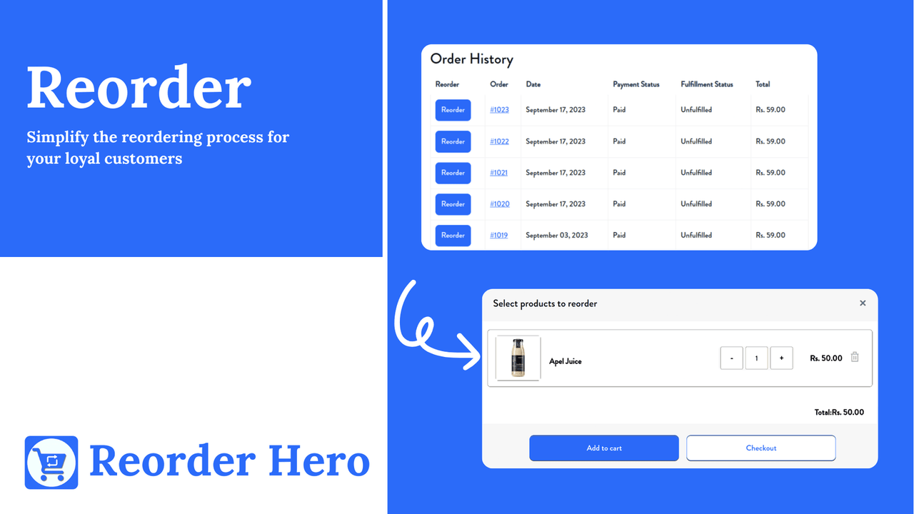 Reorder Hero ‑ Repeat Order