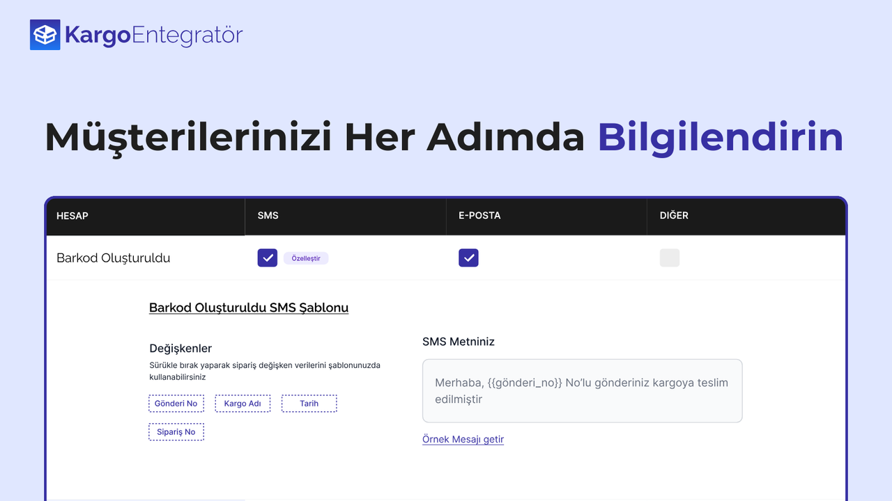 Müşterilerinizi Her Adımda Bilgilendirin.