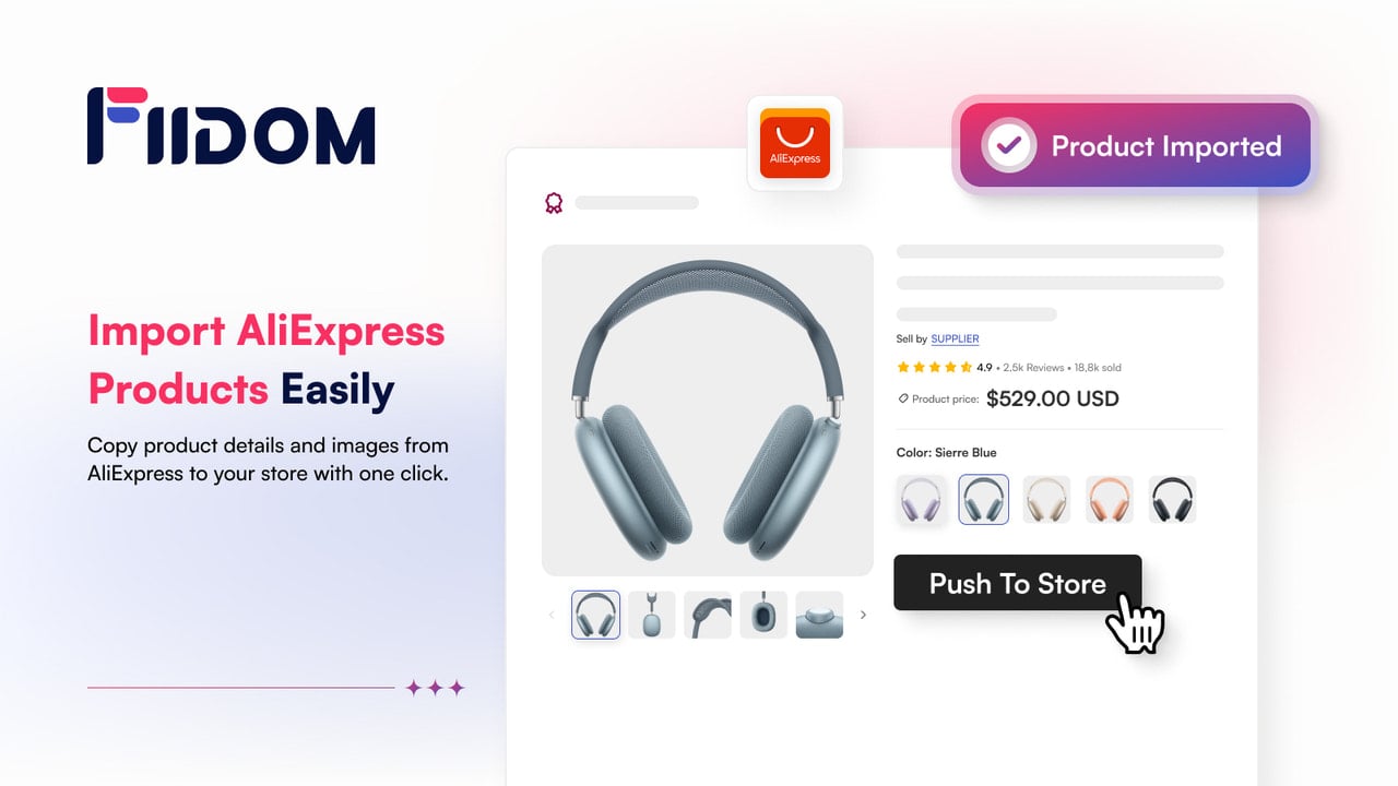 Import product form AliExpress to store in one click