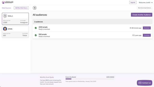 Lookalike Audience Maker Dashboard