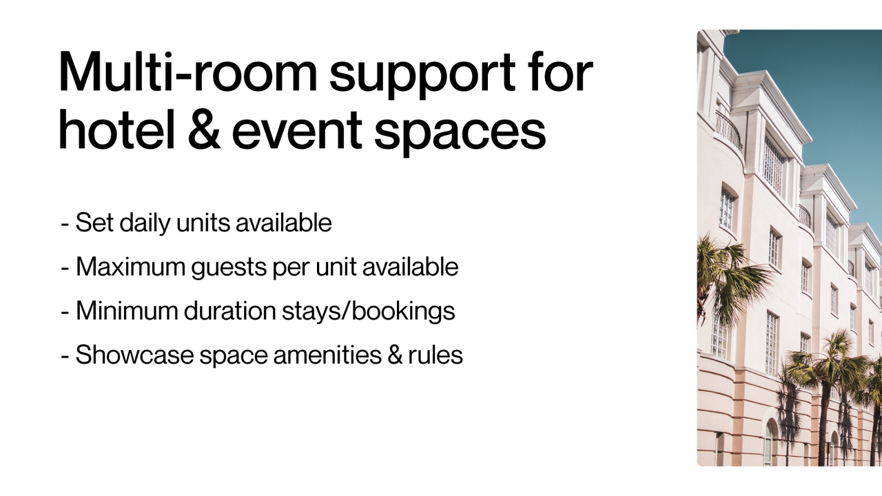 Direct bookings for hotels & event spaces