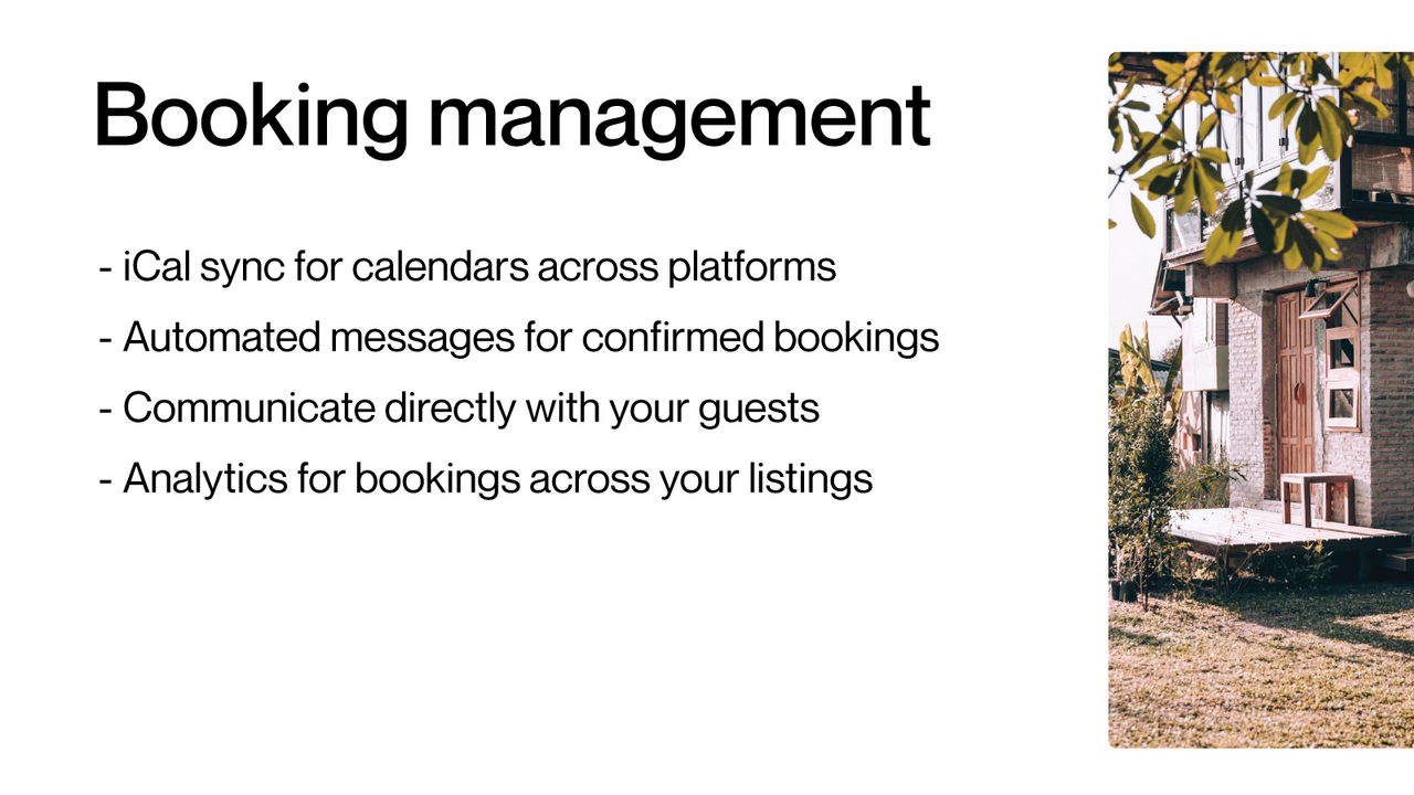 Booking management for direct booking websites