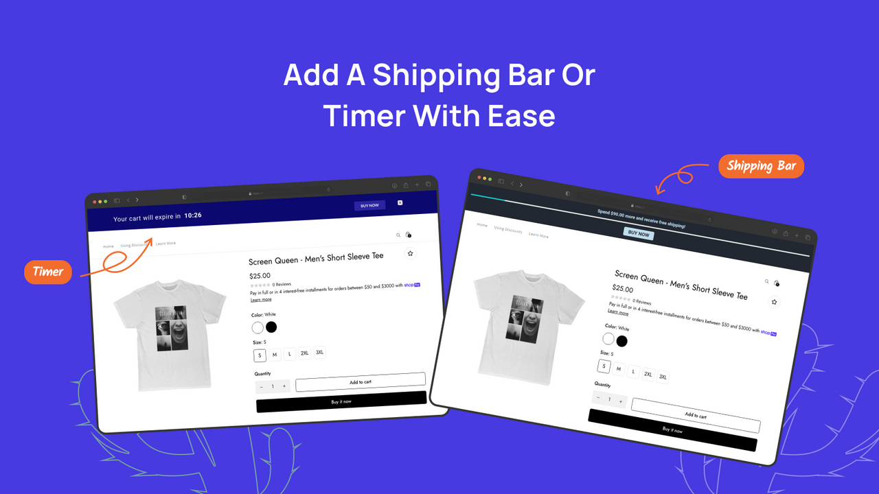 Free Shipping bar & Timer