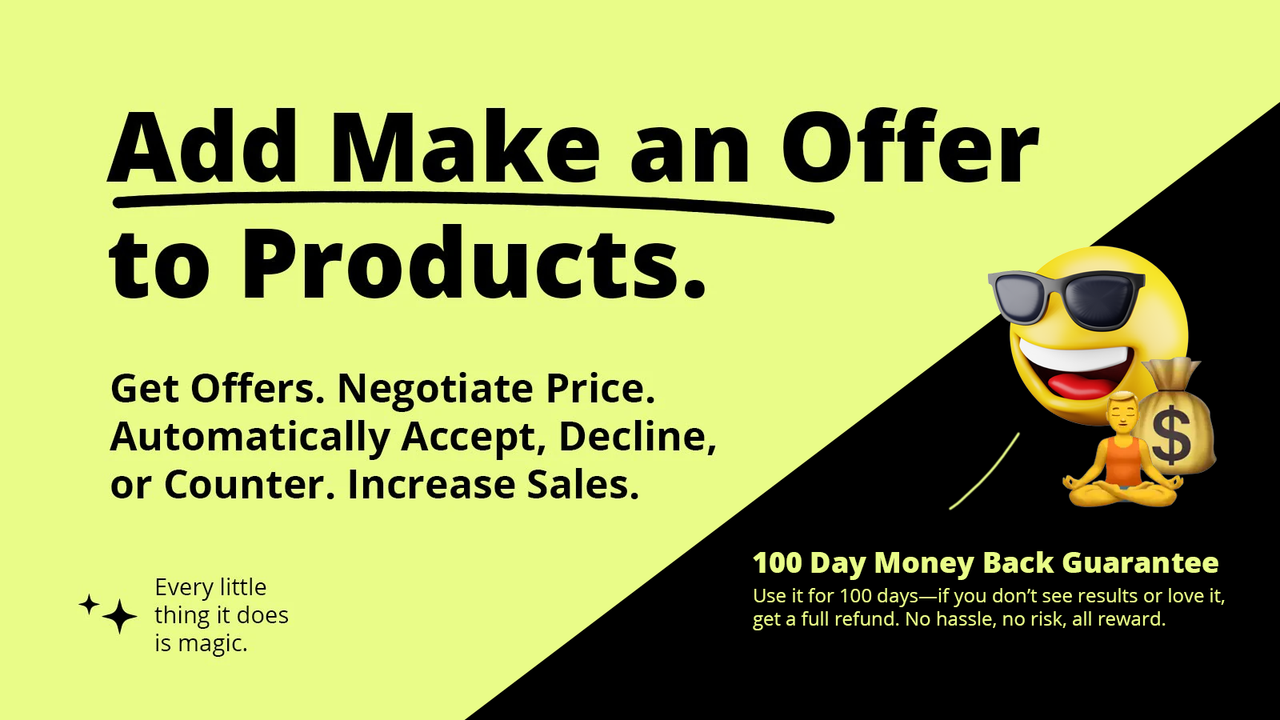 Add make an offer to products with description of benefits.