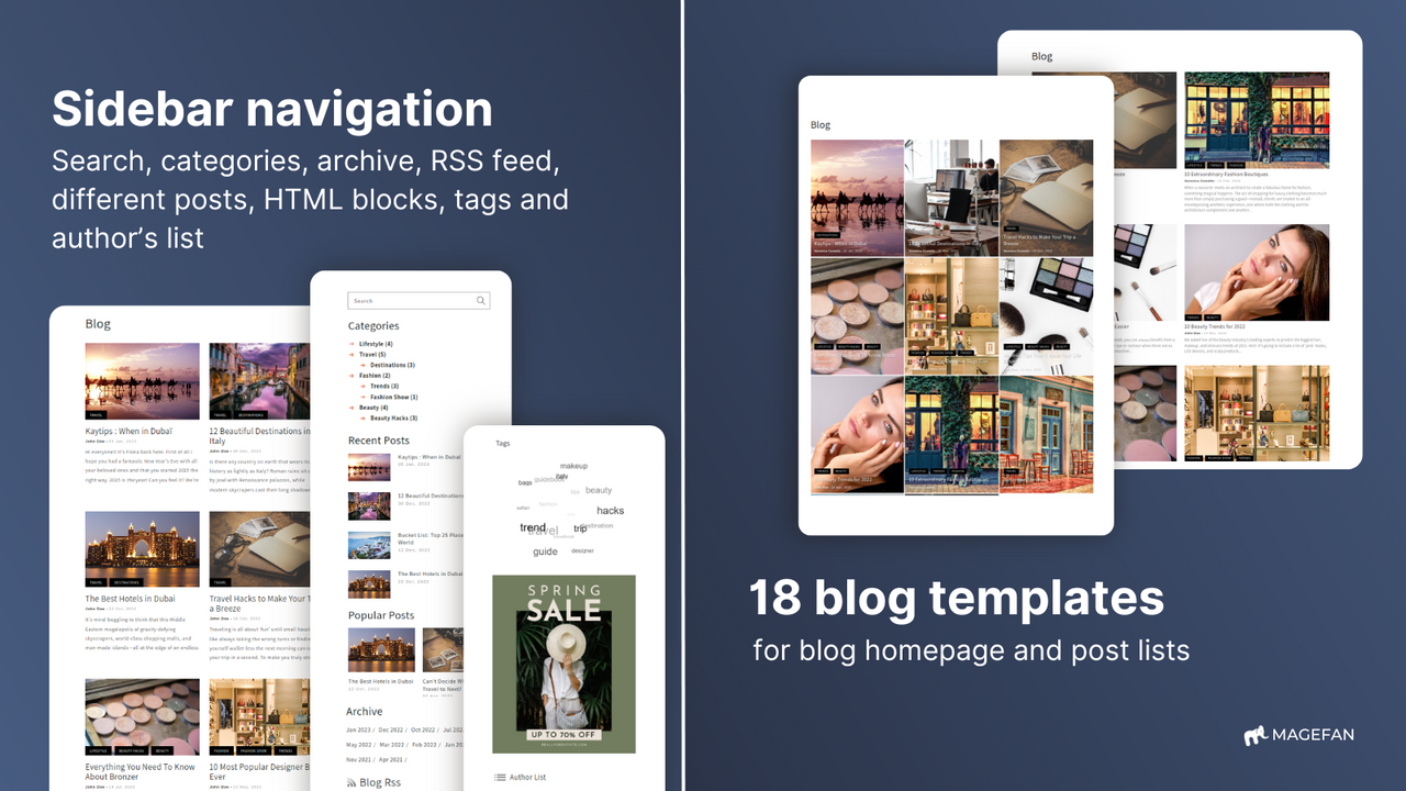 Blog navigation and templates