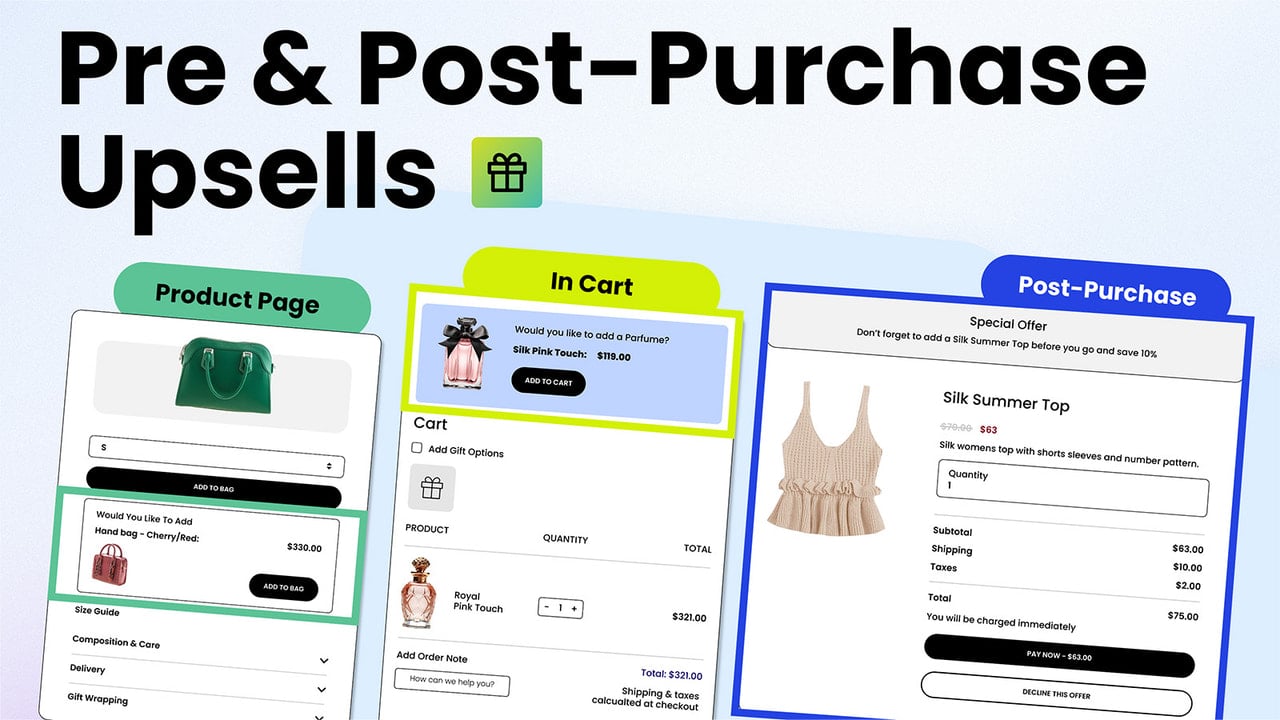 Boost your sales with post-purchase upsells! Offer relevant prod