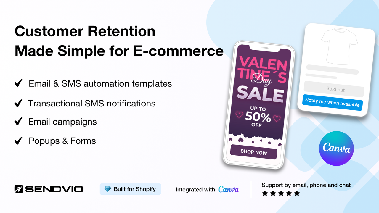 Email and SMS marketing + SMS notifications for Shopify