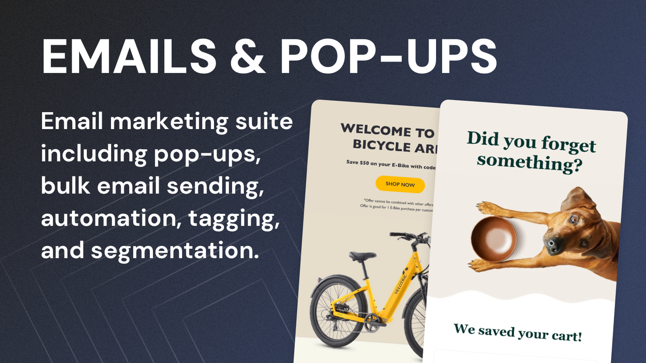 GSC Email marketing, Pop ups