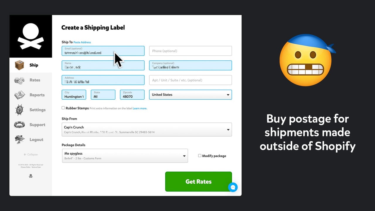 Buy shipping labels for shipments made outside Shopify