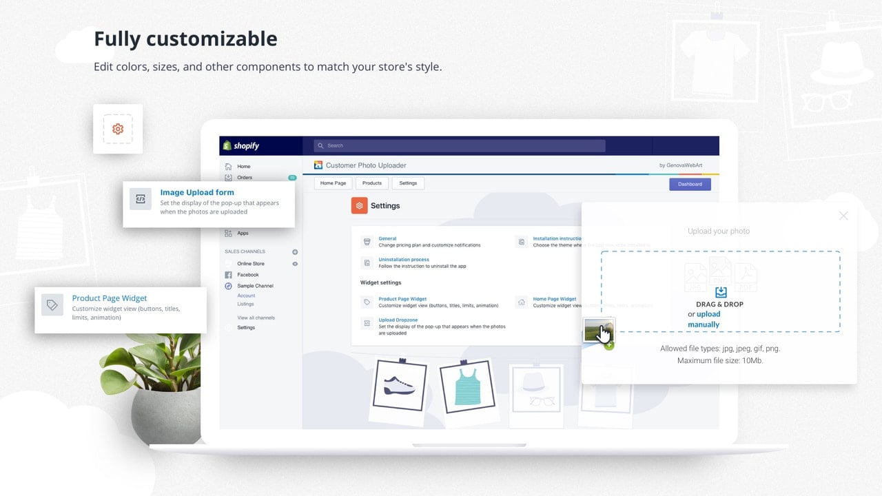 Shopify app Customer Photo Uploader customization