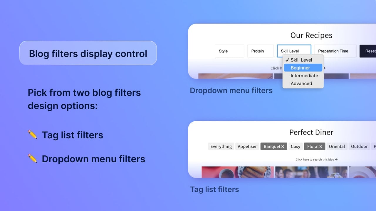 Shopify Blog tag filter category design