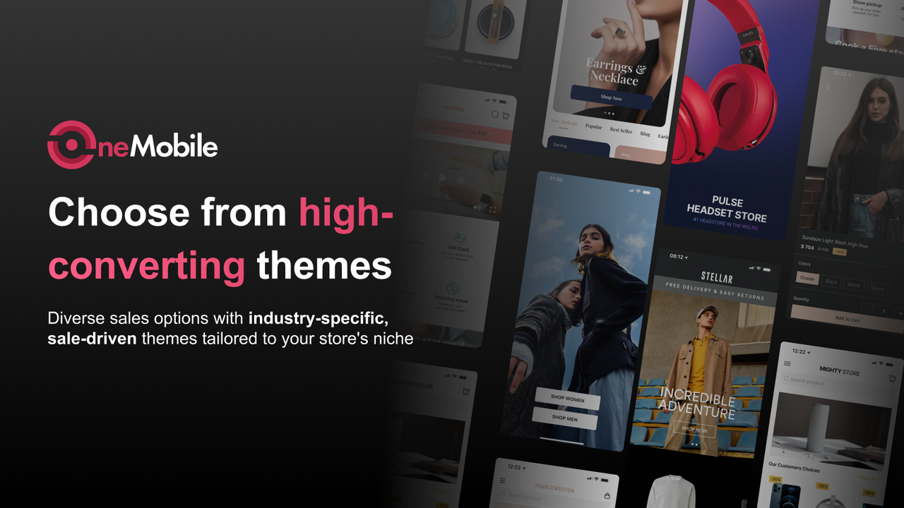 mobile app themes for fashion beauty home decor stores